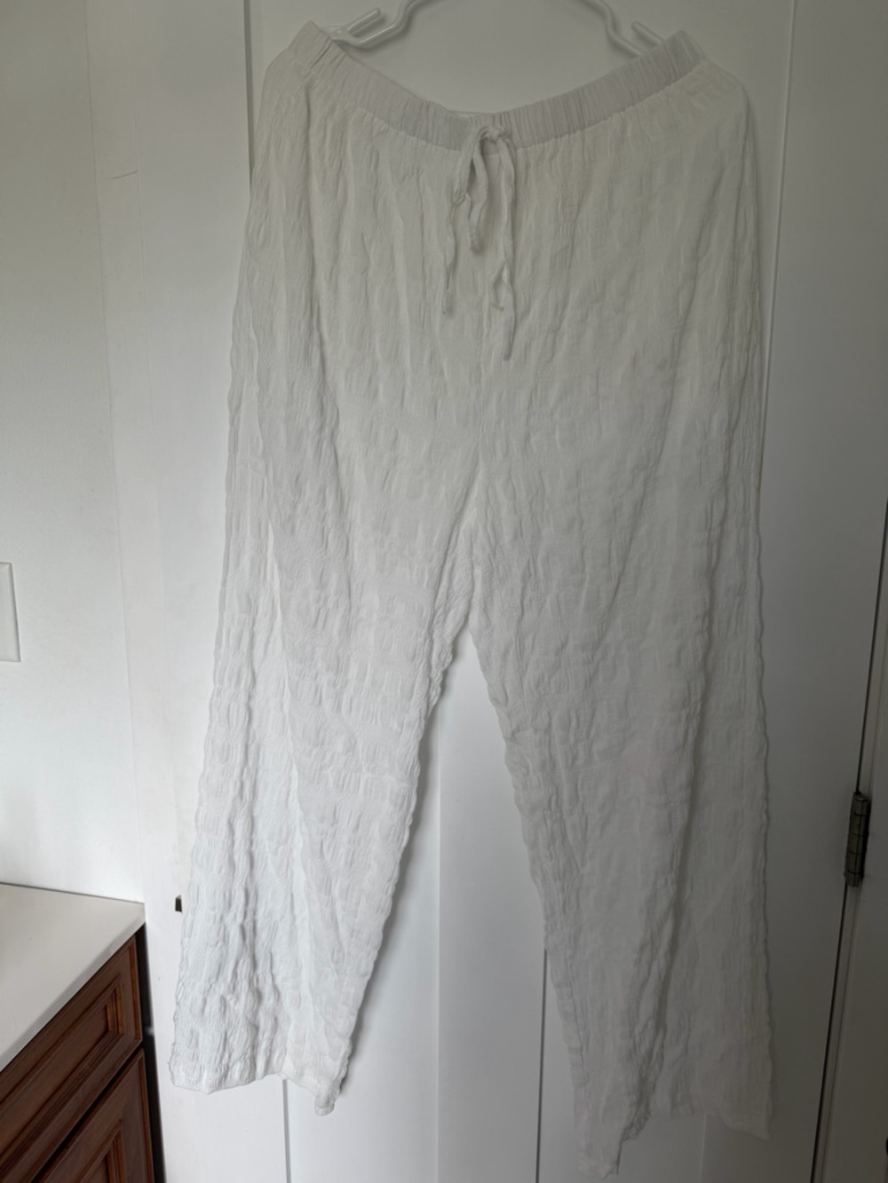 SHEIN White Lightweight Drawstring Flow Pants